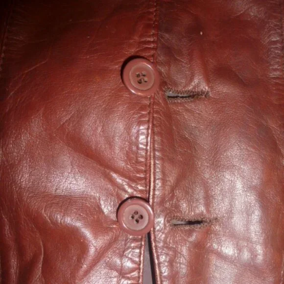 Chess King Vintage Brown Leather Vest Sz M - Picture 7 of 10